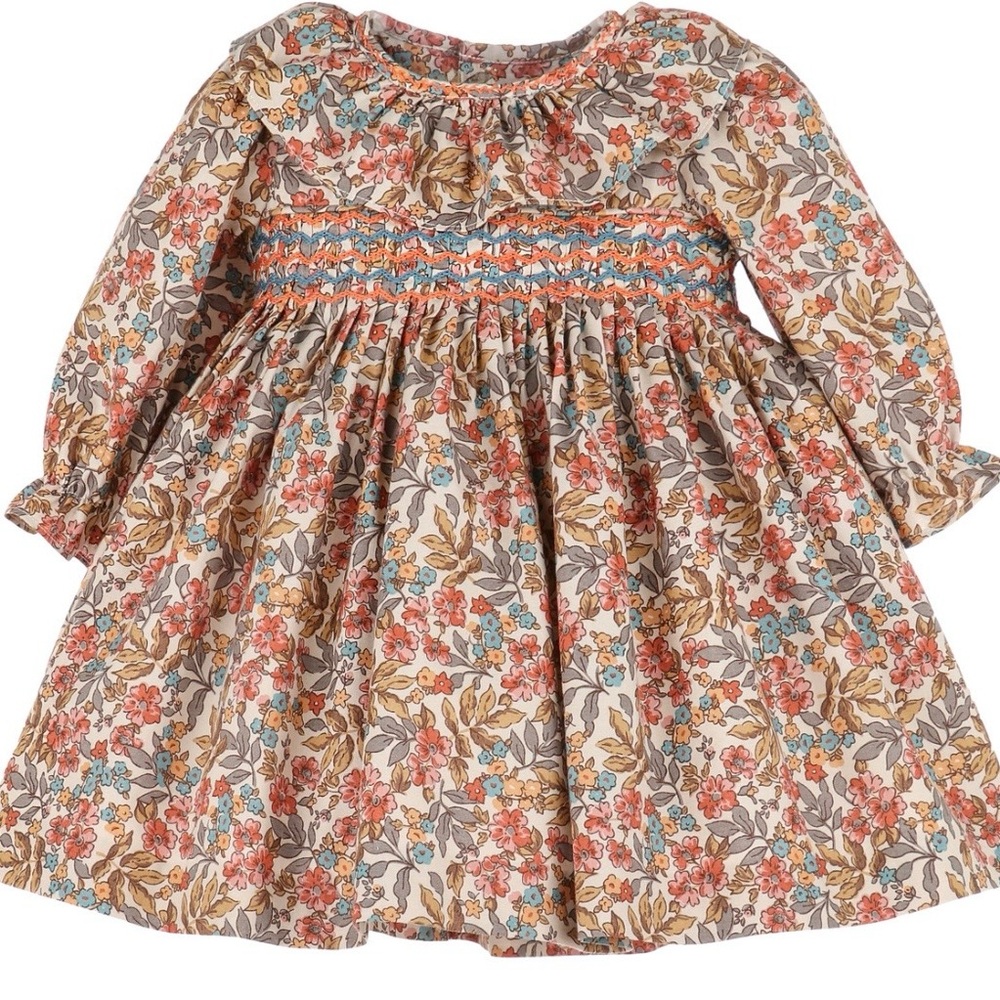 Charming Floral Kids Dress with Long Sleeves
